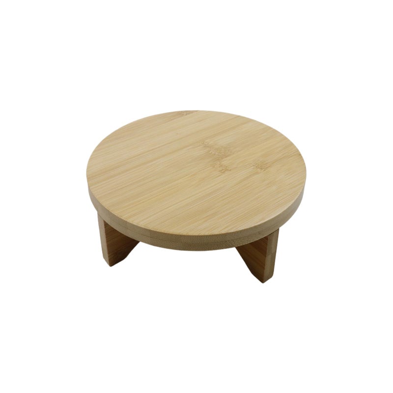 Oedema 4.45-inch Solid Wood Mini Plant Stand Short Flower Stand Round Plant Riser for Small Items, Flower Pot, Small Plant, Gift, Tabletop Decor, Office - Image 1