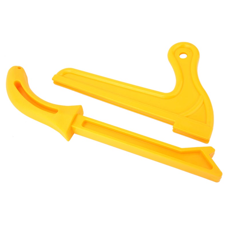 2pcs Yellow Plastic 2-in-1 Wood Saw Push Stick Practical Safety Push Block Woodworking Tool - Image 2