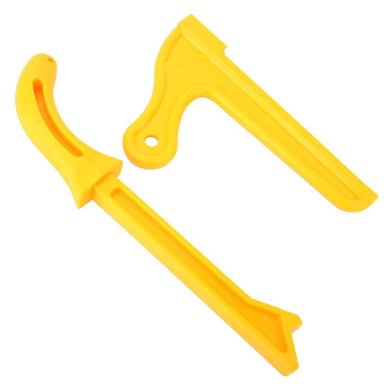 2pcs Yellow Plastic 2-in-1 Wood Saw Push Stick Practical Safety Push Block Woodworking Tool - Image 4