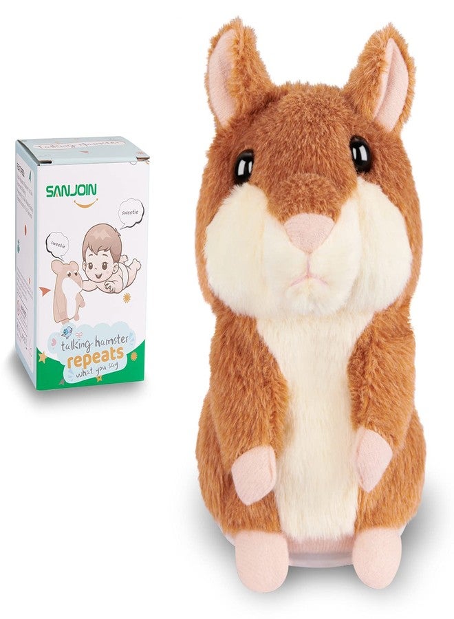 SANJOIN Kids Toddler Toys for Ages 2-4, Talking Hamster Repeats What You Say, Interactive Plush Repeating Toy for 2 3 4 5 6 8 Year Old Boy Girl Birthday Gift (Brown) - Image 1