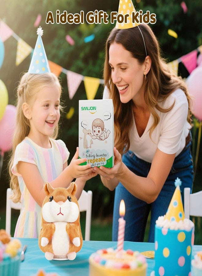 SANJOIN Kids Toddler Toys for Ages 2-4, Talking Hamster Repeats What You Say, Interactive Plush Repeating Toy for 2 3 4 5 6 8 Year Old Boy Girl Birthday Gift (Brown) - Image 5