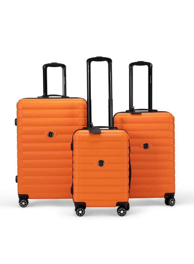 Eagle Express Wood 3-Piece Hard Trolley Luggage Set - Orange - Free Protective Cover - 1-Year Warranty - Image 1