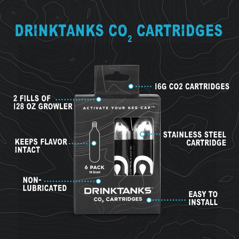 DrinkTanks CO2 Cartridges â€“ 16 Gram Food Grade Non-Lubricated CO2 Refills for Craft Beer Growler, Beer Keg,Kombucha, Seltzer & Cocktail Dispensing - 6 Pack,Leakproof,Compatible with Travel Keg Systems - Image 3