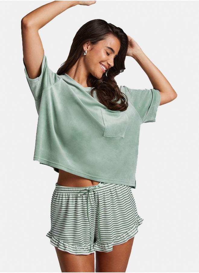 hunkemoller Velvet Pajama Shorts  - Image 4