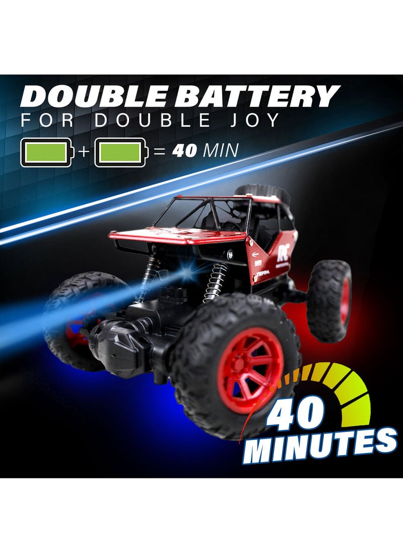 KIDWALA Remote Control 2.4Ghz RC Truck 4WD Powerful Rock Crawler Off Road Toys for Boys Red - Image 2
