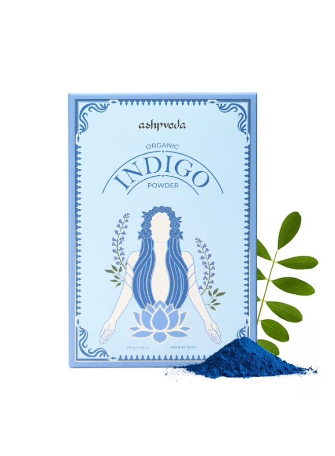 Ashpveda Organic Hair Colour Indigo Powder Ammonia & PPD Free Long Lasting Hair Color for a Stronger Scalp, Silkier and Shining Hair | Chemical Free Hair Color for Women and Men (100 gm, Indigo) - Image 1