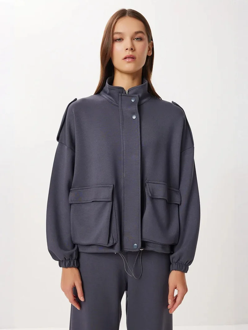Happiness İstanbul ISTANBUL Pocket Detail Jacket &  Wide Leg Pants Two-Piece Set