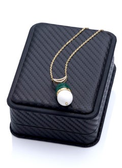 Subhati Pendant with Qubbah Masjid Design | Silver 925 | Green Stone | Moissonite  - Image 2