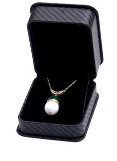 Subhati Pendant with Qubbah Masjid Design | Silver 925 | Green Stone | Moissonite  - Image 3