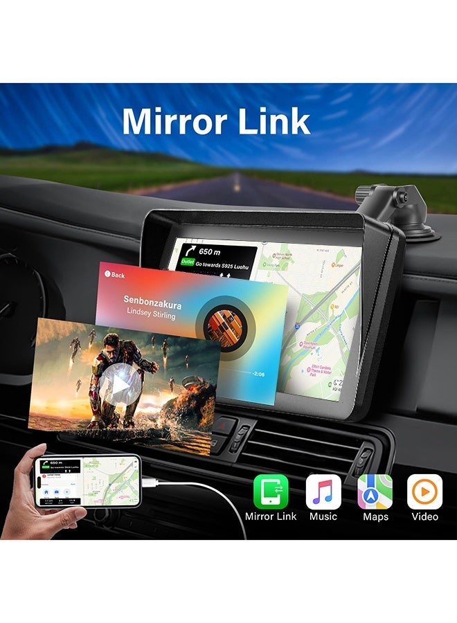 XUTIANZE 【Open Box】XUTIANZE 7-Inch Car Screen with Wireless Apple CarPlay & Android Auto – TF / USB Playback, MirrorLink, Bluetooth, AUX / FM, Voice Control – Easy Installation 12V–24V - Image 3