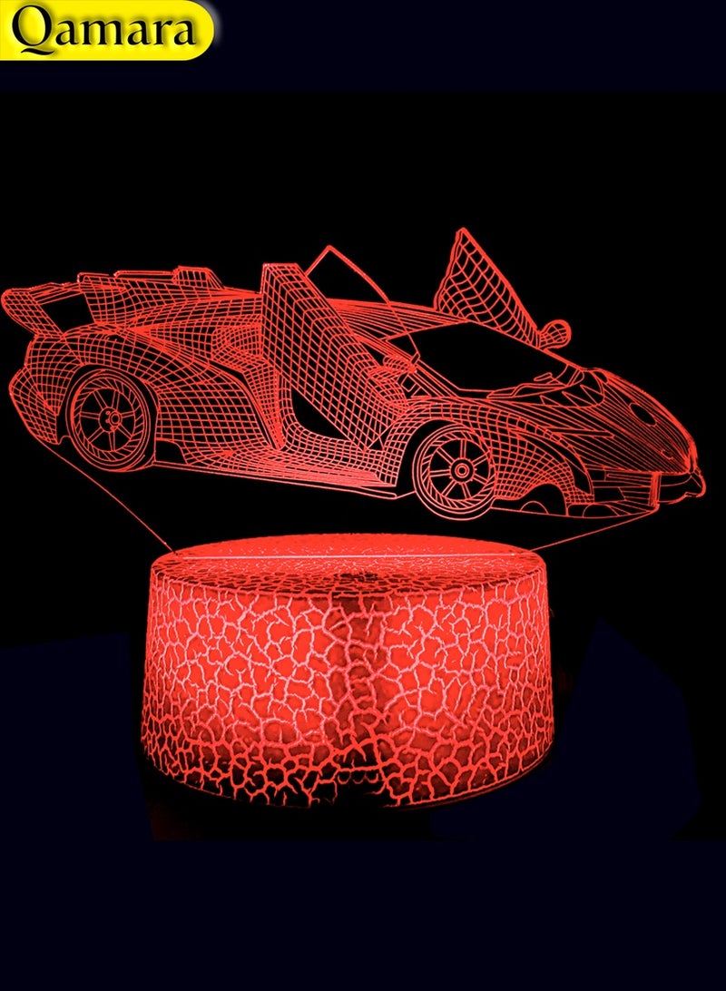 QAMARA 3D table lamp, sports car shape for visual impact, can be placed in the room as a night light and ambient light.  - Image 3