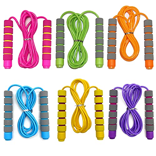 Homello Adjustable Jump Ropes for Kids Teens Colorful Skipping Ropes with Soft Foam Handles Ideal for Outdoor Indoor Play Fun Games Activity Fitness Exercise and Party Favors - Image 1