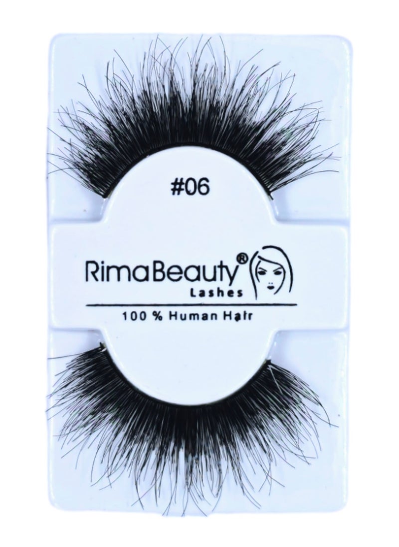 Rima Beauty Lashes - Human HAIR Black # 06 - Image 1