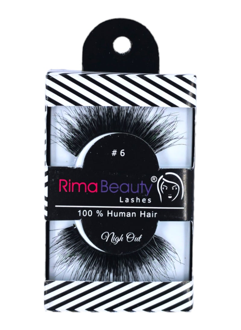Rima Beauty Lashes - Human HAIR Black # 06 - Image 1