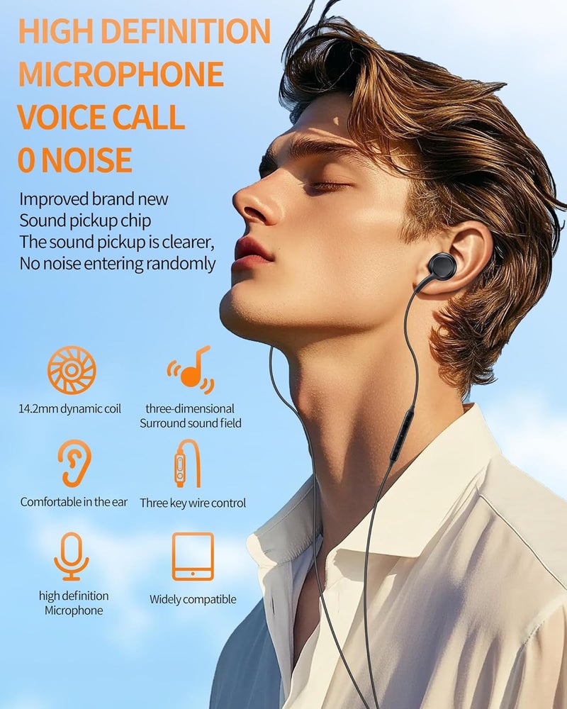 WASRUYI 3.5mm Jack Wired Earbuds Earphones with Microphone(2 Pack) Gaming Noise Cancelling in-Ear Headset aux Audio PC Laptop MacBook Compatible for Samsung Android Phone Computer Audífonos HiFi Stereo Music - Image 2