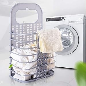 CREDSY Home Hotel Usable Tool Plastic Foldable Household Wall Hanging Laundry Bin BasketLaundry Hamper Bag for Dirty Clothes - Image 5