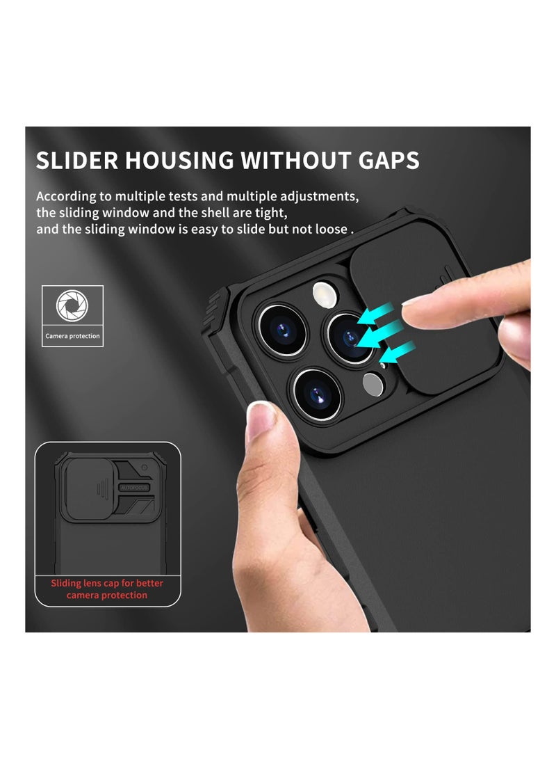 Case Cover For  Apple iPhone 15 Pro Black Mobile Phone , Innovative Telescopic Bracket, Sliding Protection Camera Window, Bumper Shockproof Phone Back Cover  - Image 5