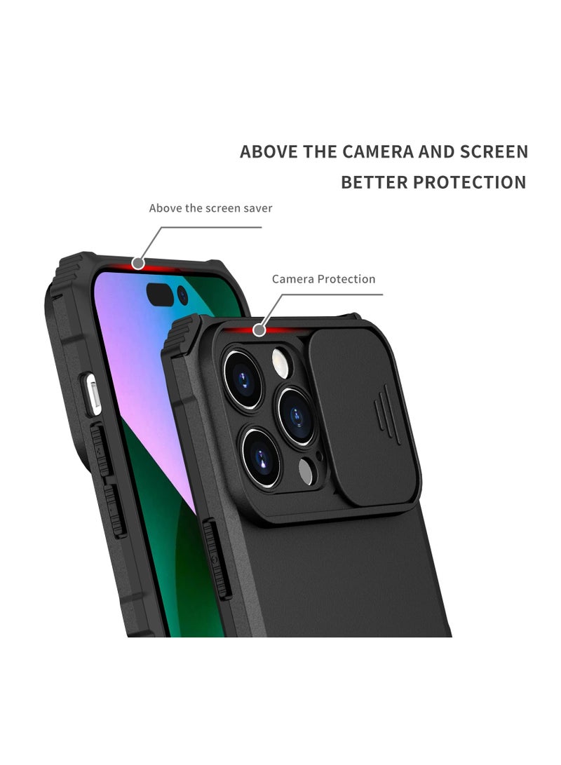 Case Cover For  Apple iPhone 15 Pro Black Mobile Phone , Innovative Telescopic Bracket, Sliding Protection Camera Window, Bumper Shockproof Phone Back Cover  - Image 3