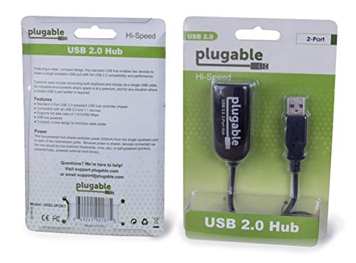 Plugable 2-in-1 USB Splitter with Dual USB 2.0 Ports, Compatible with Windows, Linux, macOS, Chrome OS, USB Multiport Hub for Laptops - Image 4