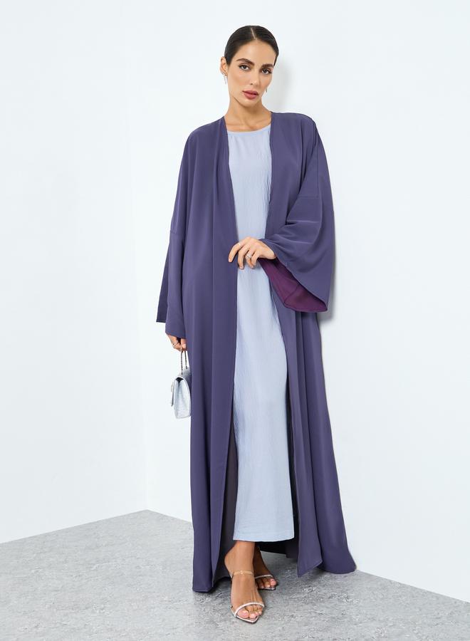 Take Two Women Purple Solid Long Sleeve Abaya - Image 1