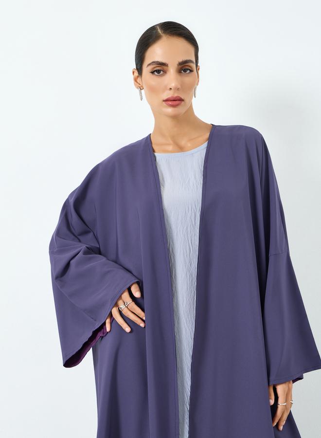 Take Two Women Purple Solid Long Sleeve Abaya - Image 2