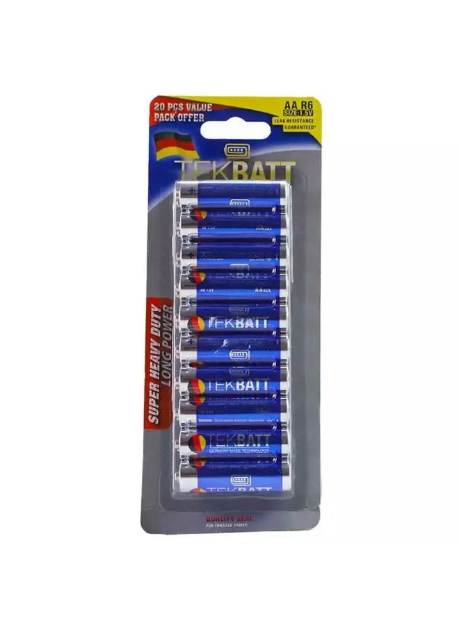 Tekbatt Long Power Battery Set, AA 1.5V - Pack of 20 Pieces - Image 1