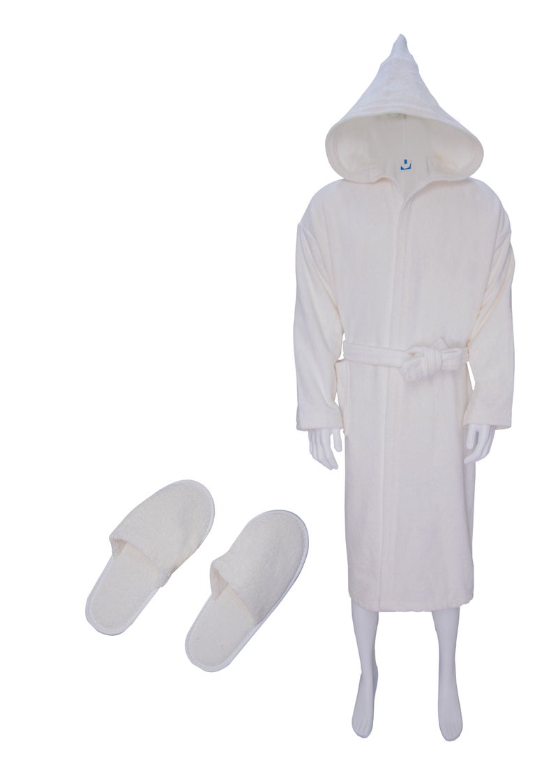Banotex - Egyptian Cotton Bathrobe for Unisex with Bow and Slipper and Waist Belt - Image 1