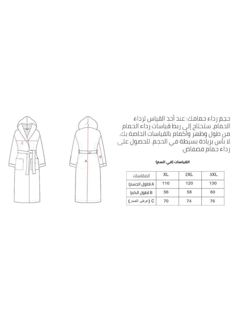 Banotex - Egyptian Cotton Bathrobe for Unisex with Bow and Slipper and Waist Belt - Image 1