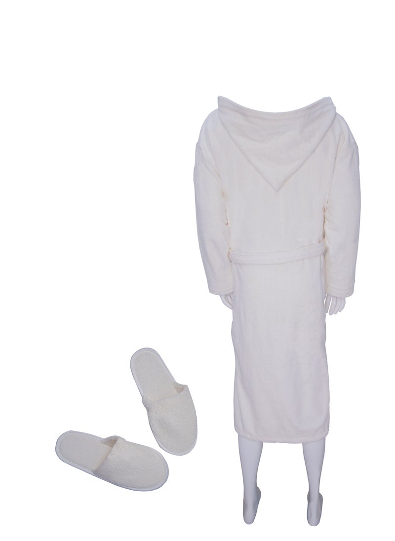 Banotex - Egyptian Cotton Bathrobe for Unisex with Bow and Slipper and Waist Belt - Image 1