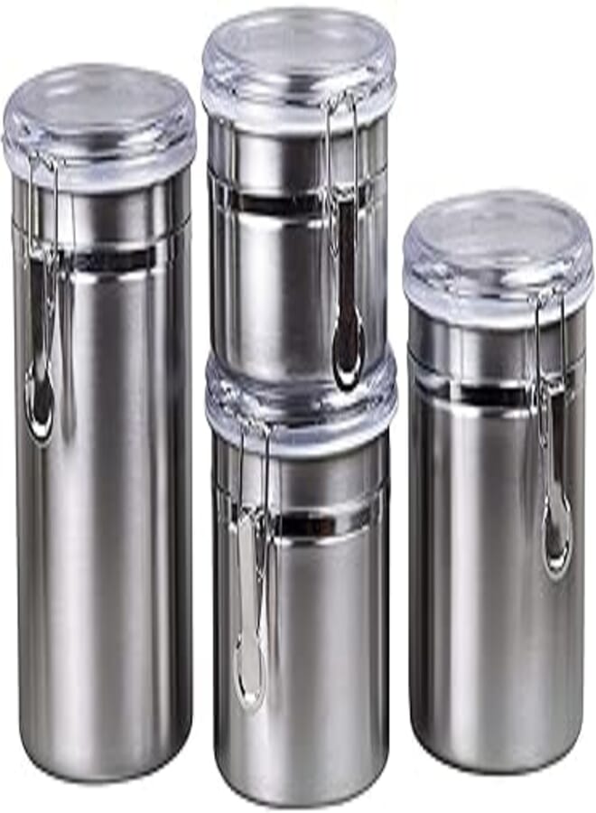 OR Air Tight Lid and Locking Clamp Stainless Steel Canister Container Set, 4 Piece