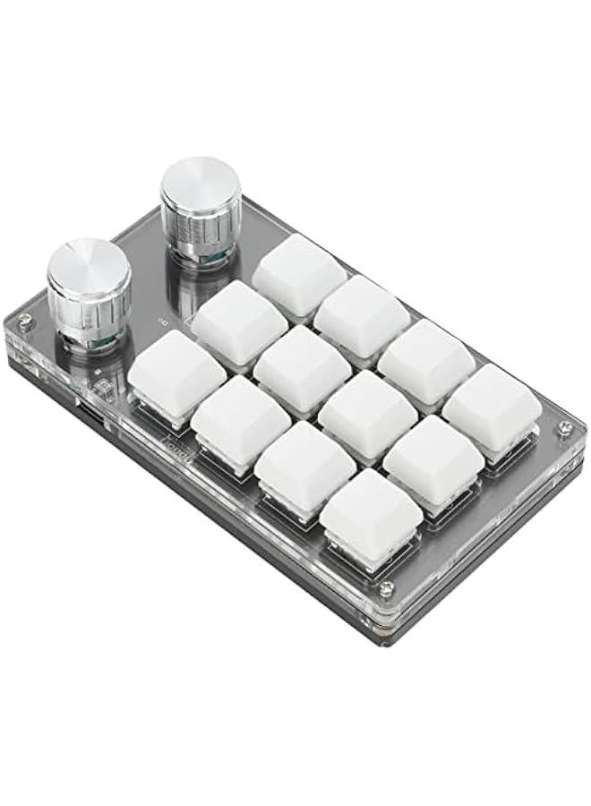 One Handed Mechanical Keyboard 12 Key RGB Gaming Keyboard DIY Programmable Keypad for Office Gaming Lab(Black White) - Image 3