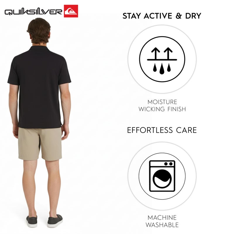 Quiksilver Men's Regular Fit Premium Soft Short Sleeve Oxford Polo Shirt, Black, Large - Image 5