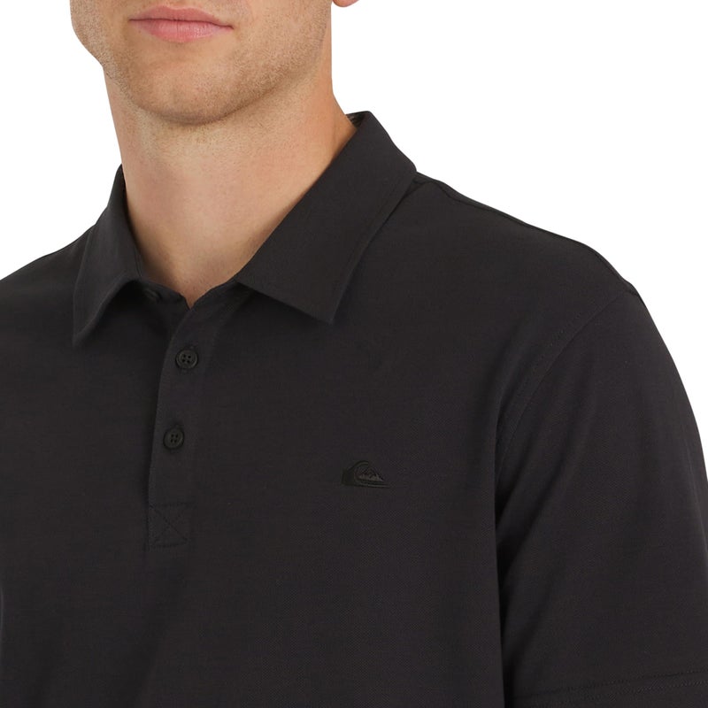 Quiksilver Men's Regular Fit Premium Soft Short Sleeve Oxford Polo Shirt, Black, Large - Image 2