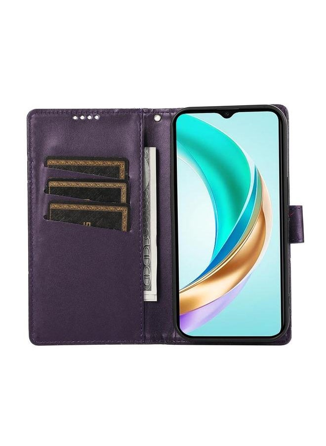 Zaboon Case For Honor X9c Global / Magic7 Lite PU Genuine Leather Texture Embossed Line Phone Case  - Image 4