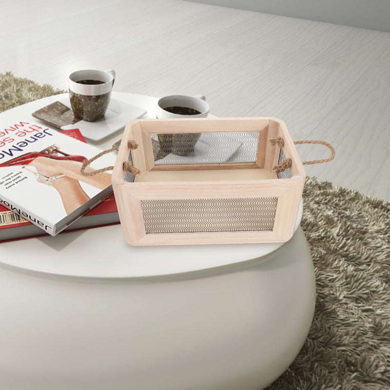 2pcs Cube Storage Bin Cube Organizer with Handle Sundries Storage Wire Box - Image 2