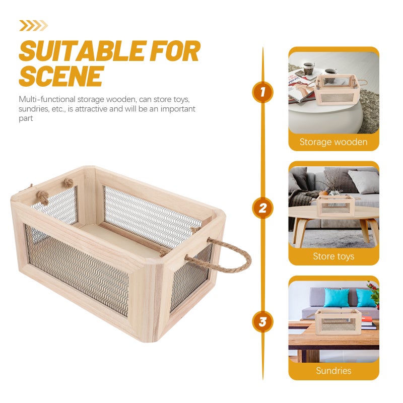 2pcs Cube Storage Bin Cube Organizer with Handle Sundries Storage Wire Box - Image 5