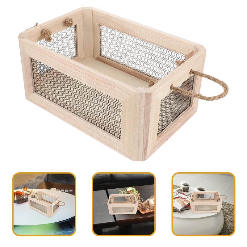 2pcs Cube Storage Bin Cube Organizer with Handle Sundries Storage Wire Box - Image 3