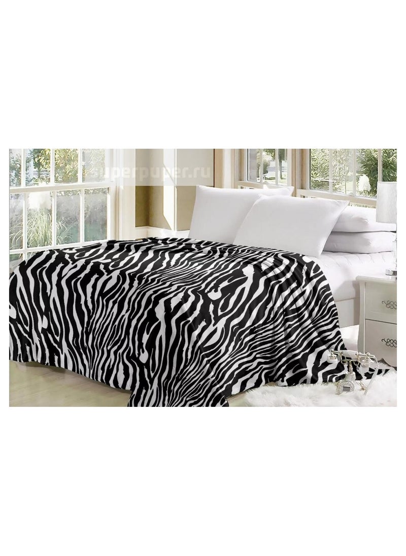 Fabienne Silky Soft Zebra Printed Single Blanket Black/White 150x200cm  - Image 3