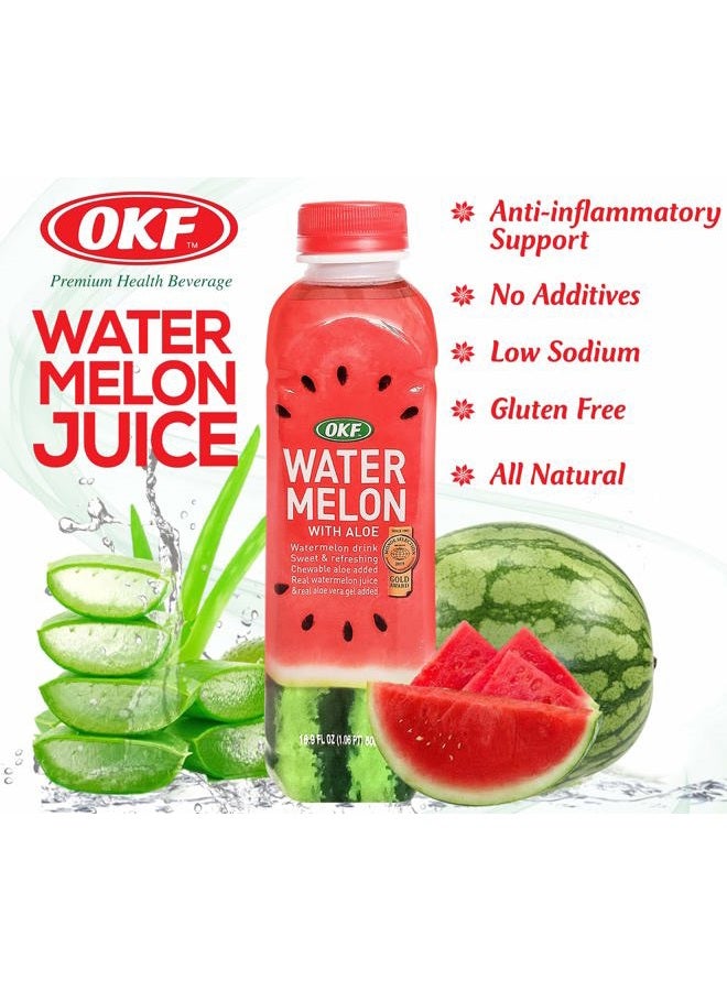 OKF Watermelon with Aloe Vera Drink, Sweet and Refreshing W/Chewable Aloe added. Real Watermelon Juice and Real Aloe Vera Gel Added, 16.9 Fluid Ounce (Pack OF 10) - Image 5