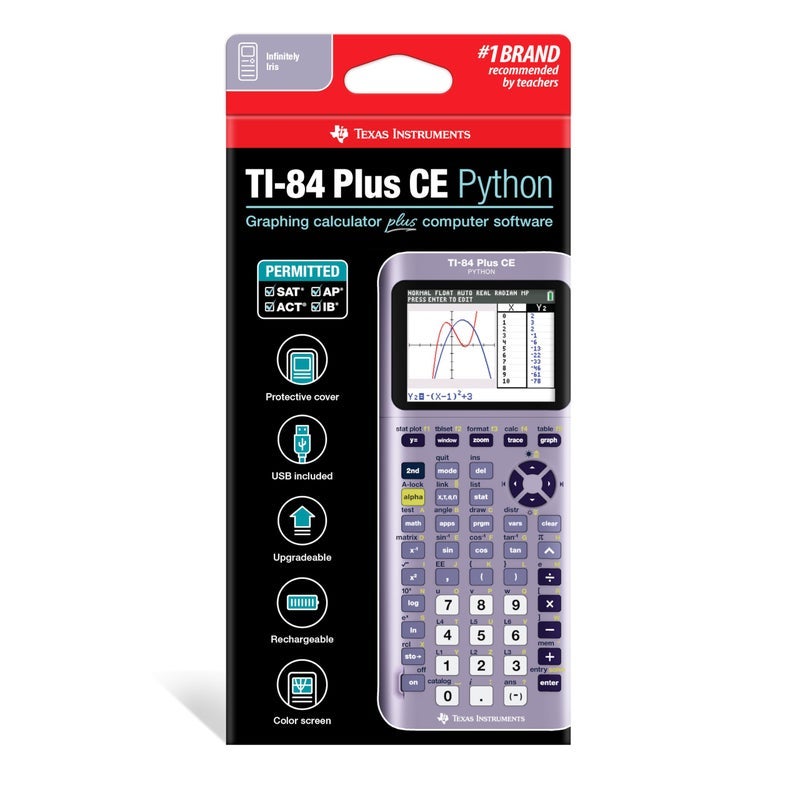 TEXAS INSTRUMENTS TI-84 Plus CE Python Enhanced Graphing plus Software, Iris/Purple - Image 2