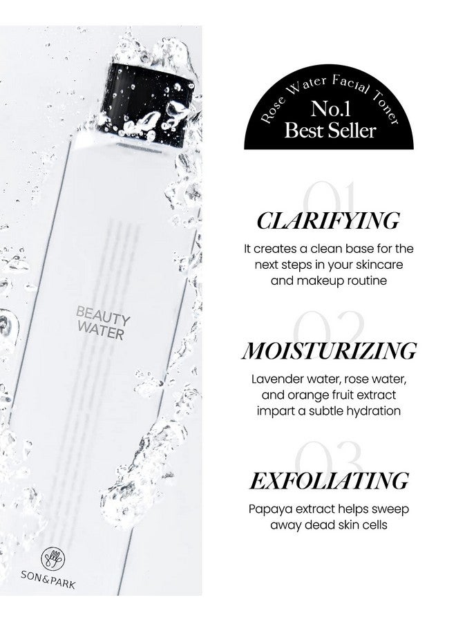 SON&PARK Beauty Water 340ml (11.49 fl. oz) | Multi-Purpose Toner for Oil Control Hydrating Exfoliating Skincare Daily Cleansing Booster with Rose Water Witch Hazel Lavender Oil - Image 3