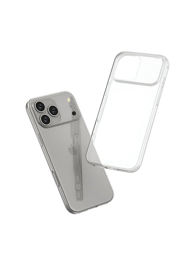 Wtech Apple iPhone 17 Pro 5G 2025 TPU Shockproof Slim Fit Drop-Resistant Full Body Crystal Clear Hard PC Protective Case Cover (MCTPTN) - Clear - Image 2