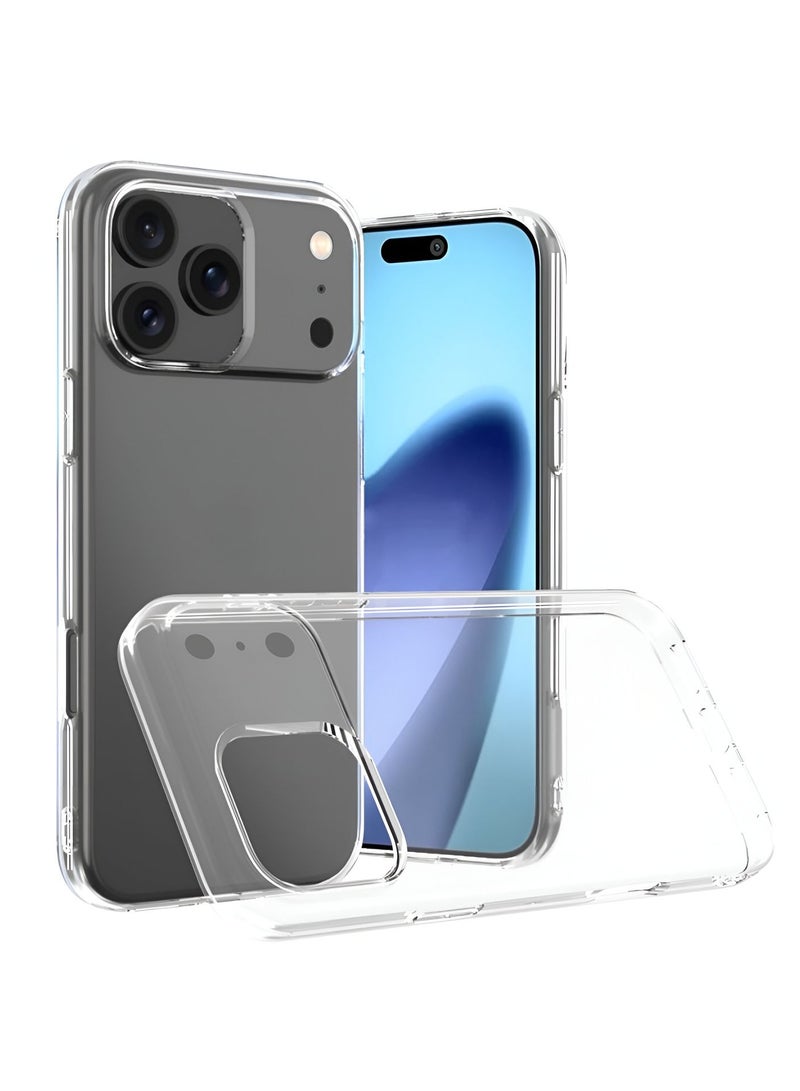 Wtech Apple iPhone 17 Pro 5G 2025 TPU Shockproof Slim Fit Drop-Resistant Full Body Crystal Clear Hard PC Protective Case Cover (MCTPTN) - Clear - Image 1