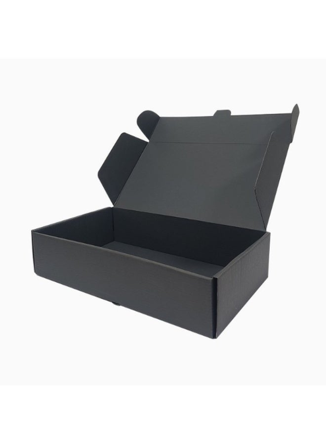 صناديق شحن كرتون مموج مقاس 37×28.8×9.7 سم عبوة 20 قطعة، علب تغليف كرتونية للأعمال الصغيرة، صناديق قابلة للطي بدون لاصق، للتجارة الإلكترونية والهدايا والتخزين(أسود) - Image 2