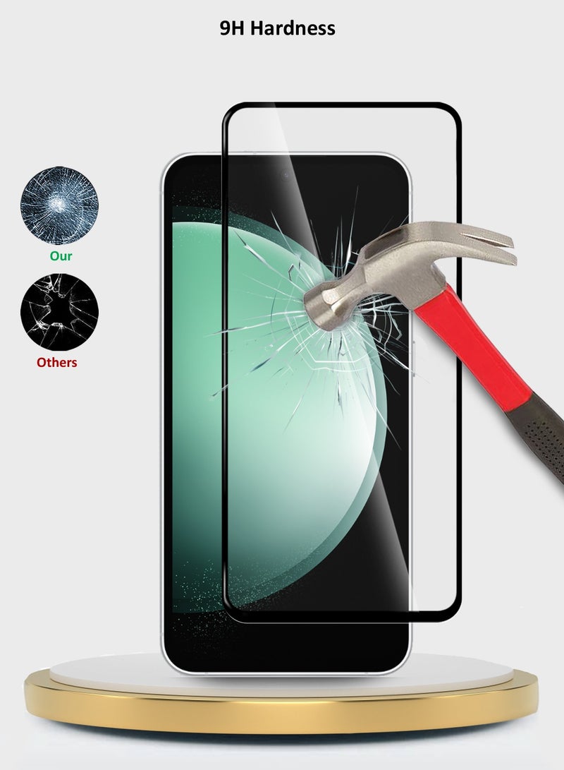 Wtech Samsung Galaxy S24 FE 5G 2024 Premium E2E Full Glue Full Cover Tempered Glass Screen Protector (MSGECN) - Clear/Black - Image 4