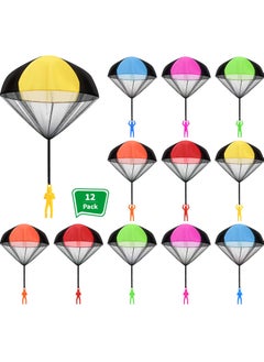 Daytoyz 12 Pcs Parachute Toy,Tangle Free Outdoor Flying Parachute,Hand Throw Flying Toys for Children's,Kids,Boys,Girls,Gifts,Party Favors,No Battery nor Assembly Required  - Image 1