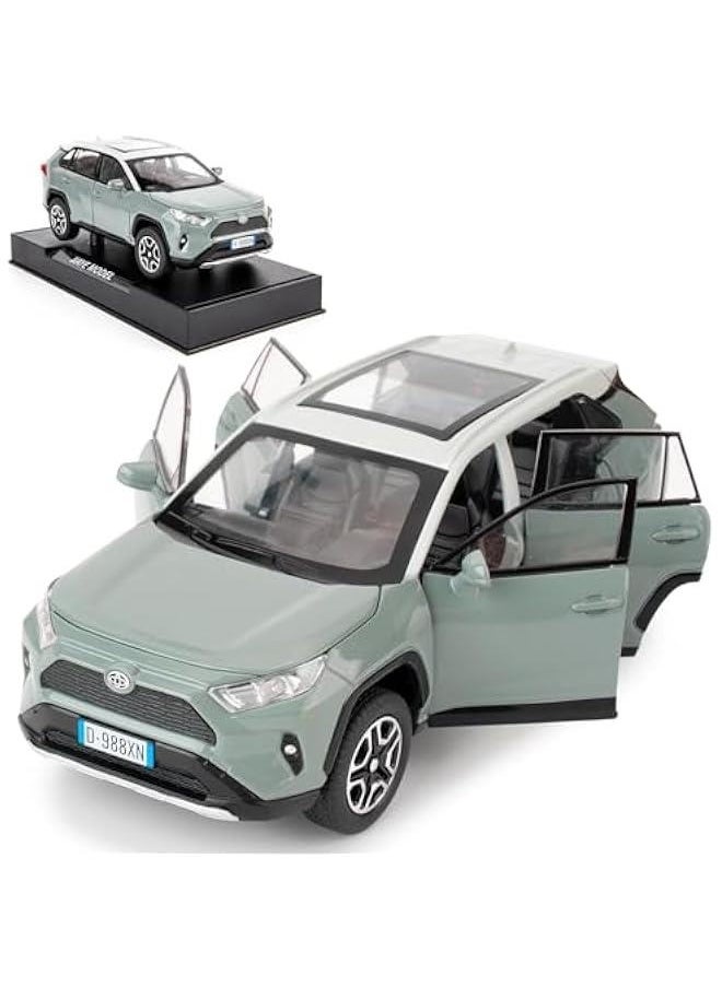 Generic - Model Car 1/32 RAV4 Alloy Diecast Collectible Toy Car with Light and Sound Toy Vehicle Door Can Be Opened for Boys Kids Toddler Gift (Gray) - Image 1