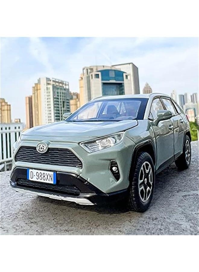 Generic - Model Car 1/32 RAV4 Alloy Diecast Collectible Toy Car with Light and Sound Toy Vehicle Door Can Be Opened for Boys Kids Toddler Gift (Gray) - Image 1