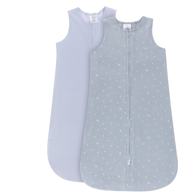 Ely's & Co. 100% Cotton Wearable Blanket Baby Sleep Bag 2 Pack (12-18 Months, Blue) - Image 1