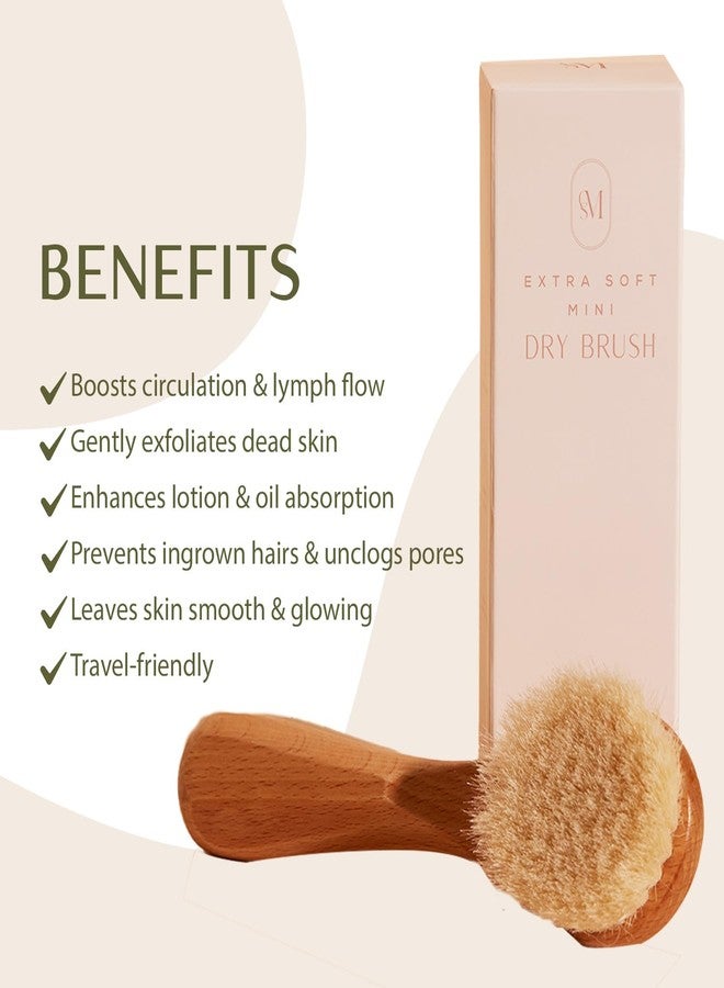 c s m CSM Extra-Soft Mini Dry Brush for Sensitive Skin - Gentle Exfoliation with Natural Goat Hair Bristles, Improves Circulation & Boosts Radiance - Image 2